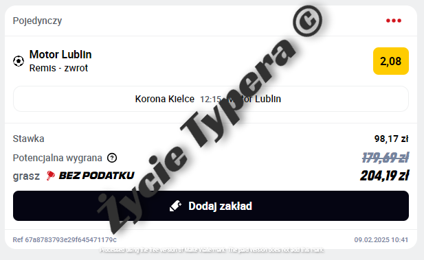 Korona Kielce - Motor Lublin kursy i typy